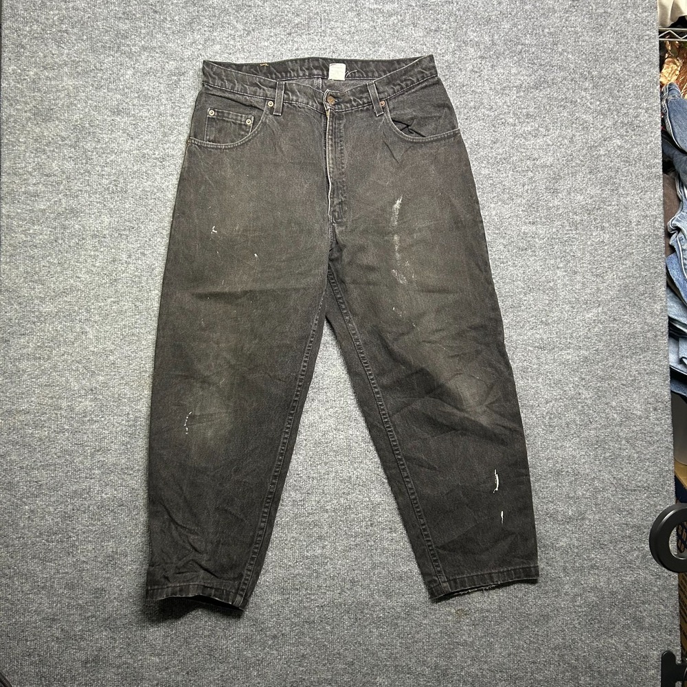 Levi's 560 Tapered Leg Jeans Men's Black Denim Loose Fit Classic Zip Fly - 34X26